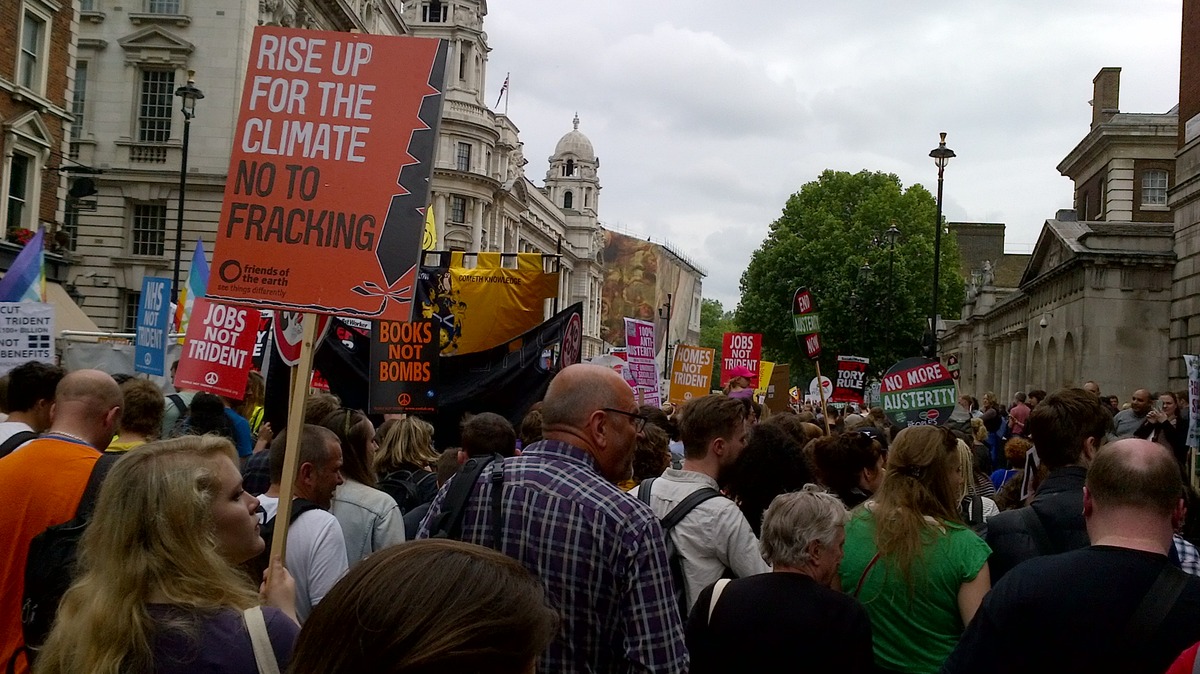 on the march to Parliament Square